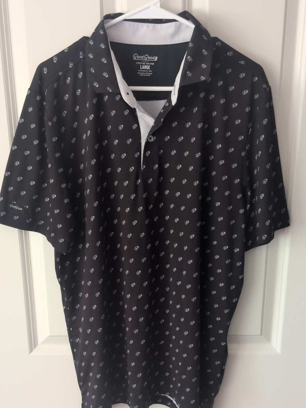 Good Good Black Short-Sleeve Printed Polo - Large